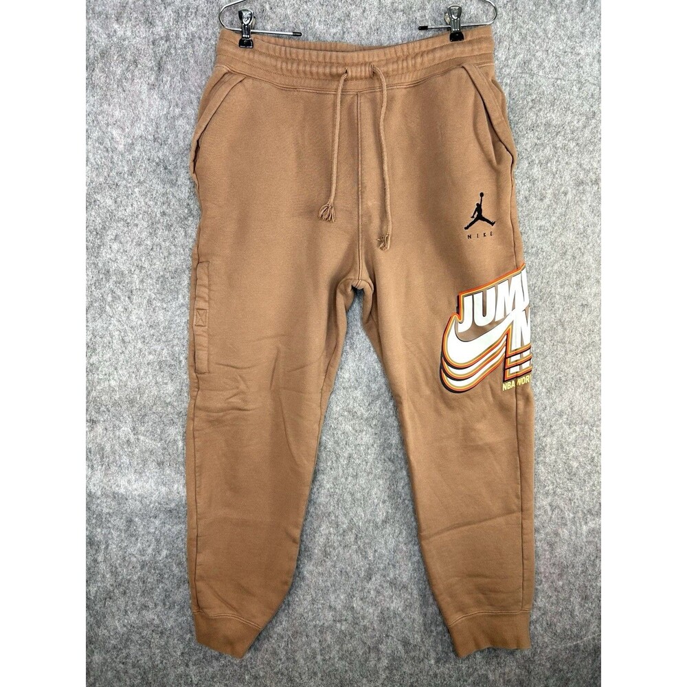 Nike Jumpman NBA World Champs Brown Jogger Sweatpants Sz M